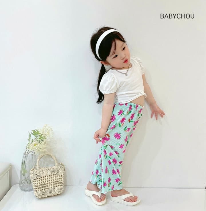 Babychou - Korean Children Fashion - #toddlerclothing - Flower Pleats Pants - 10