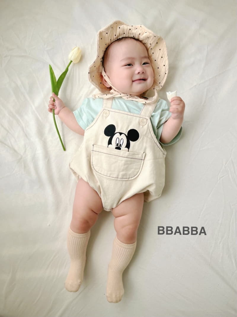 Bbabba - Korean Baby Fashion - #babyboutique - M Embrodiery Dungarees Bodysuit - 8