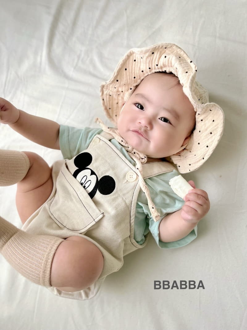 Bbabba - Korean Baby Fashion - #babyboutiqueclothing - M Embrodiery Dungarees Bodysuit - 9