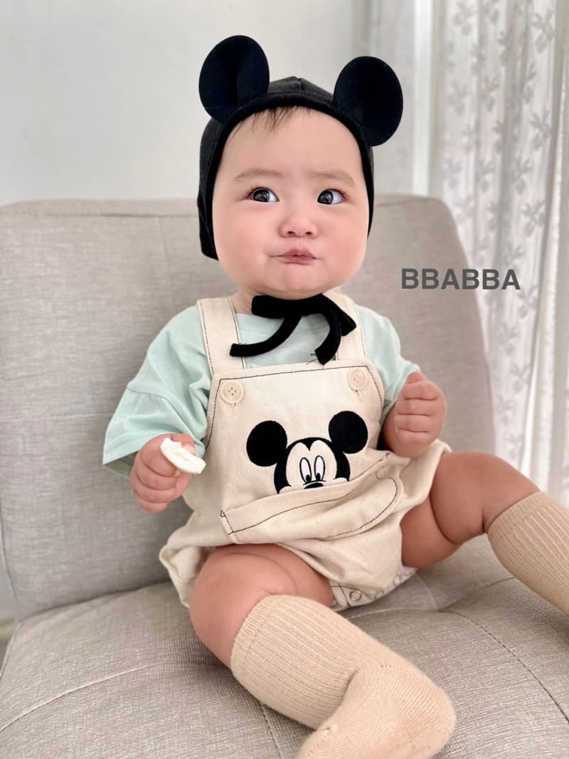 Bbabba - Korean Baby Fashion - #babyclothing - M Embrodiery Dungarees Bodysuit - 10