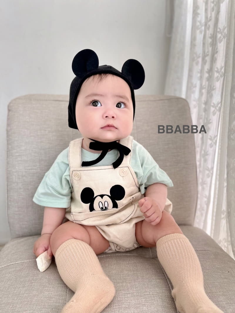Bbabba - Korean Baby Fashion - #babyfashion - M Embrodiery Dungarees Bodysuit - 11