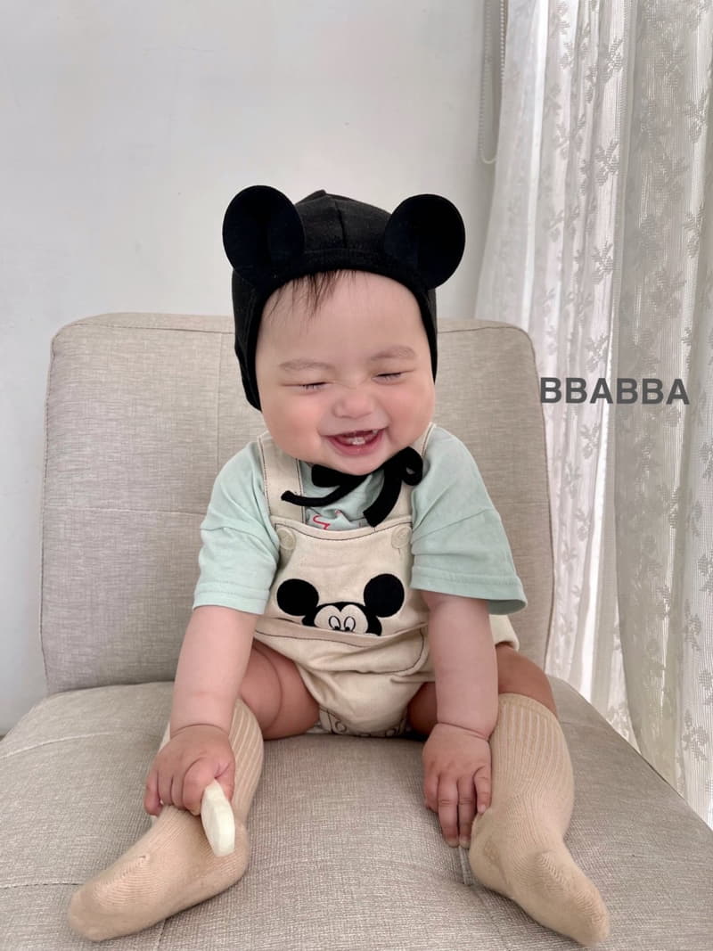 Bbabba - Korean Baby Fashion - #babyfever - M Embrodiery Dungarees Bodysuit - 12