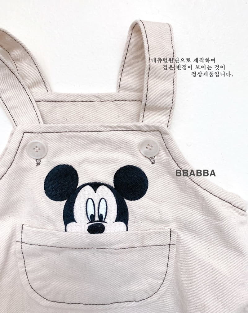 Bbabba - Korean Baby Fashion - #babyootd - M Embrodiery Dungarees Bodysuit
