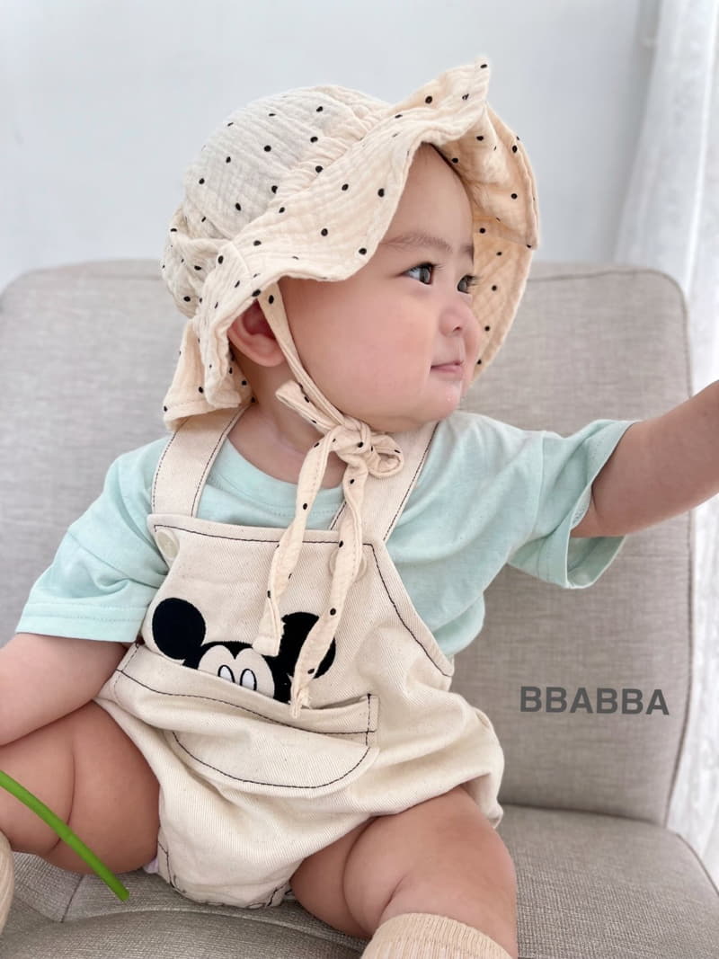 Bbabba - Korean Baby Fashion - #babyoutfit - M Embrodiery Dungarees Bodysuit - 3