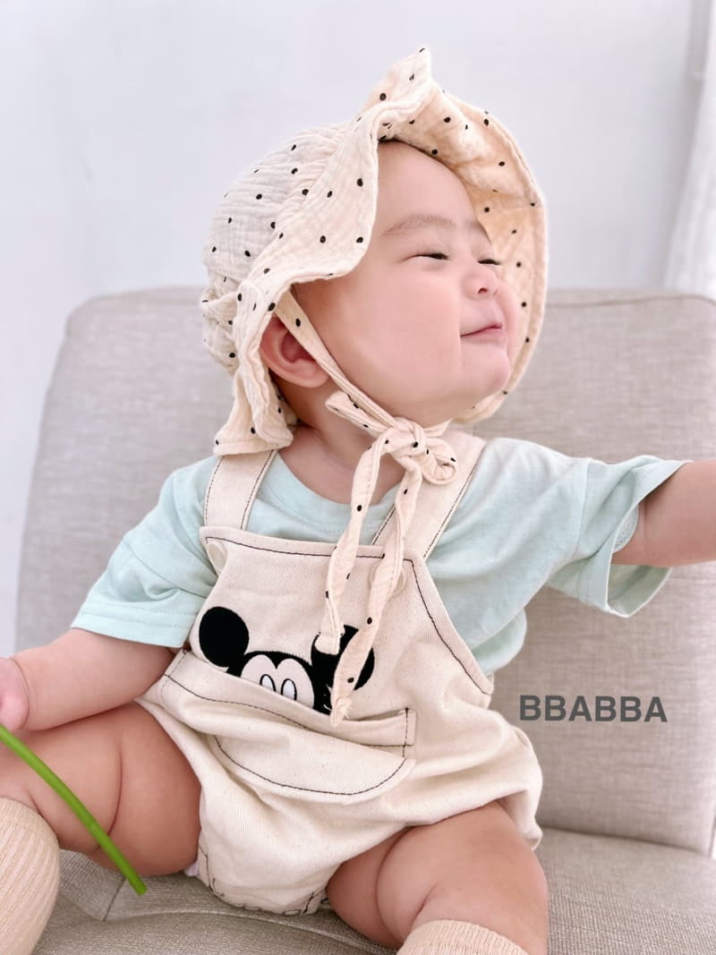 Bbabba - Korean Baby Fashion - #onlinebabyboutique - M Embrodiery Dungarees Bodysuit - 5