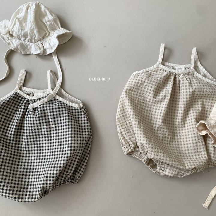 Bebe Holic - Korean Baby Fashion - #babygirlfashion - Check Sleeveless Bodysuit