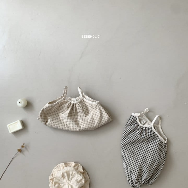 Bebe Holic - Korean Baby Fashion - #babyoninstagram - Check Sleeveless Bodysuit - 4