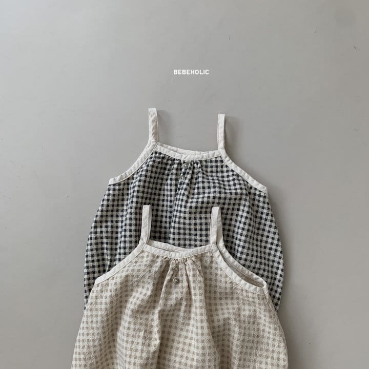 Bebe Holic - Korean Baby Fashion - #babywear - Check Sleeveless Bodysuit - 7