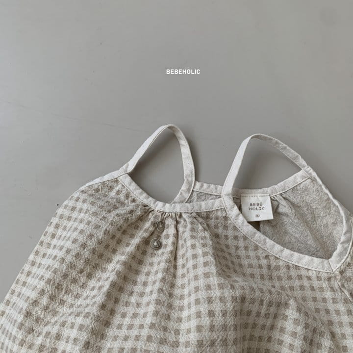 Bebe Holic - Korean Baby Fashion - #smilingbaby - Check Sleeveless Bodysuit - 10
