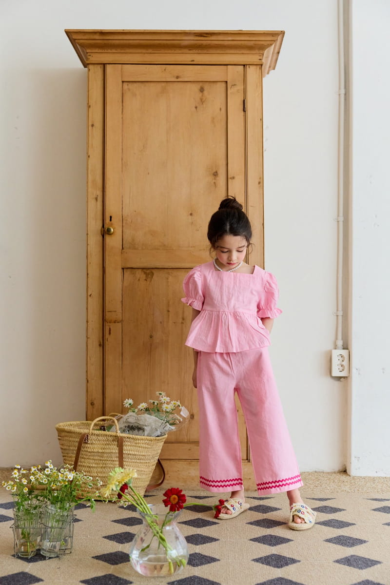 Berry Berry - Korean Children Fashion - #Kfashion4kids - Linen Wave Top Bottom Set - 8