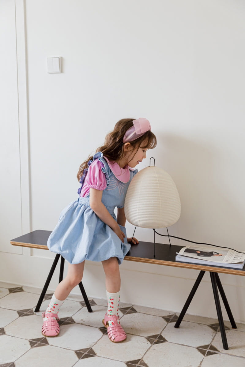Berry Berry - Korean Children Fashion - #stylishchildhood - Ribbon Embrodiery One-piece - 4