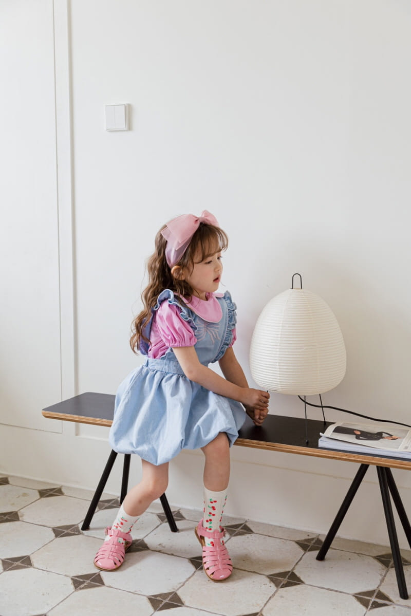 Berry Berry - Korean Children Fashion - #childrensboutique - Ribbon Embrodiery One-piece - 5