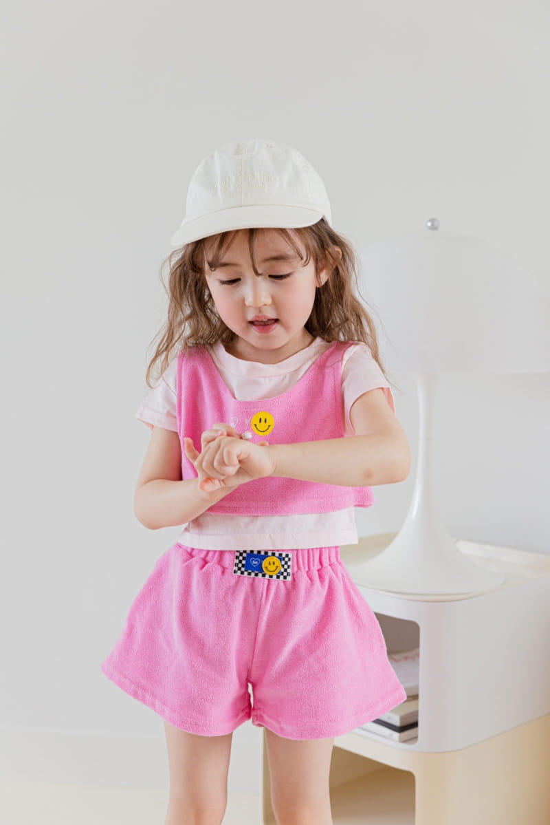 Berry Berry - Korean Children Fashion - #childrensboutique - Smile Towel Top Bottom Set - 2