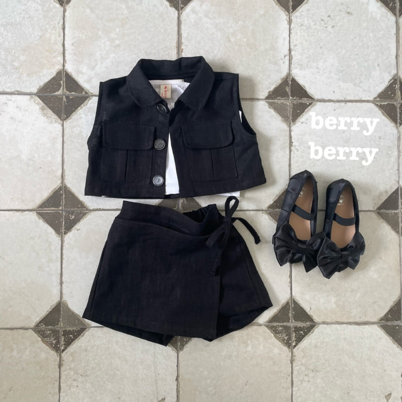 Berry Berry - Korean Children Fashion - #childrensboutique - Linen VESt