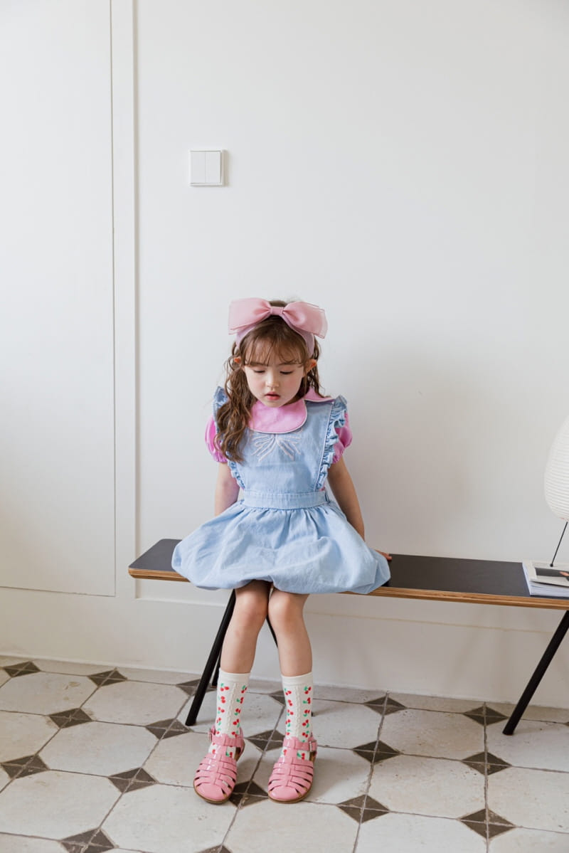 Berry Berry - Korean Children Fashion - #designkidswear - Ribbon Embrodiery One-piece - 6
