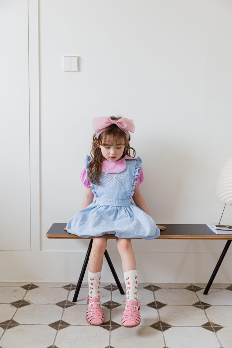Berry Berry - Korean Children Fashion - #discoveringself - Ribbon Embrodiery One-piece - 7