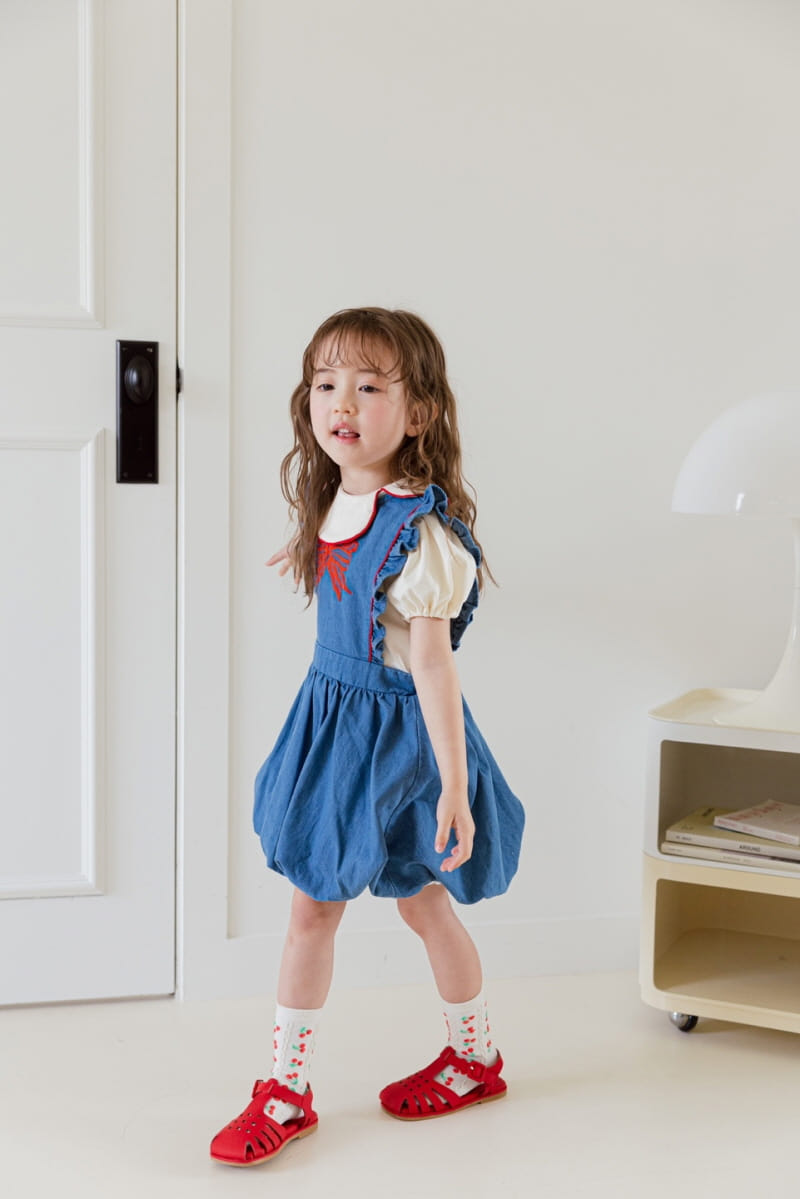 Berry Berry - Korean Children Fashion - #fashionkids - Ribbon Embrodiery One-piece - 8