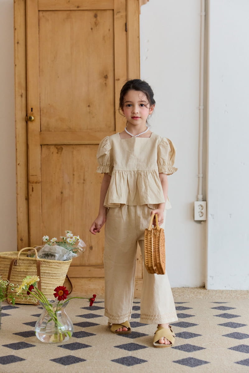 Berry Berry - Korean Children Fashion - #kidsshorts - Linen Wave Top Bottom Set - 5