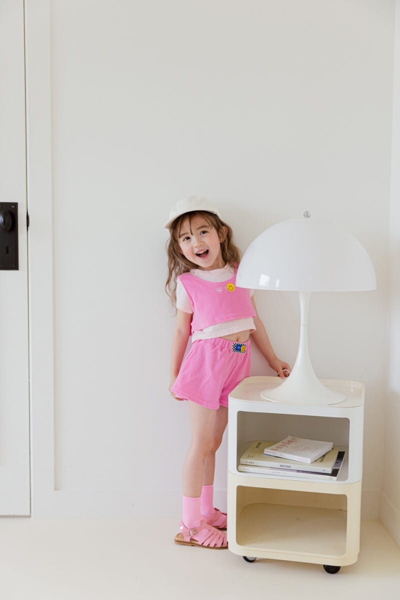 Berry Berry - Korean Children Fashion - #kidsstore - Smile Towel Top Bottom Set - 7