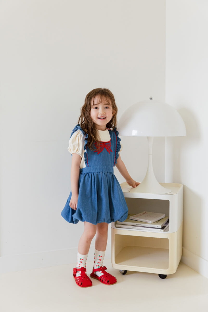 Berry Berry - Korean Children Fashion - #kidzfashiontrend - Ribbon Embrodiery One-piece - 11