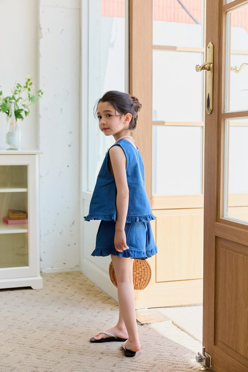 Berry Berry - Korean Children Fashion - #minifashionista - Joy Denim Top Bottom Set - 2