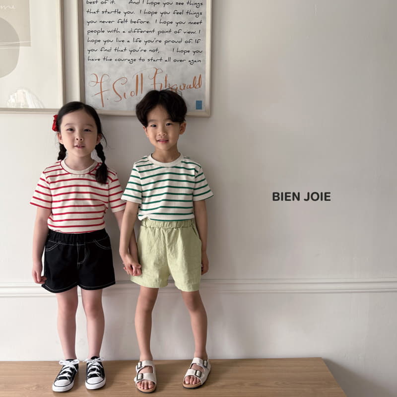 Bien Joie - Korean Children Fashion - #toddlerclothing - Cookie Stripes Tee - 9