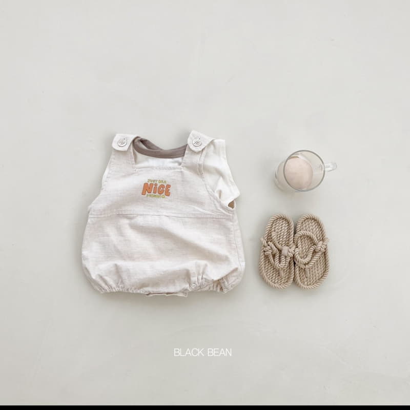 Black Bean - Korean Baby Fashion - #babyclothing - Just Bebe Dungarees Top Set - 4