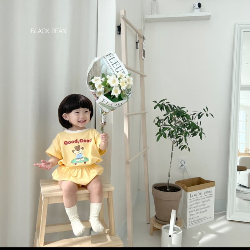 Black Bean - Korean Baby Fashion - #babyfever - Good Day Bebe Top Bottom Set - 2