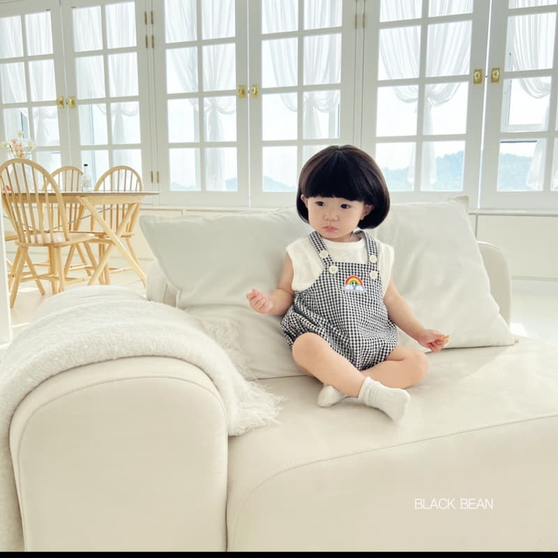 Black Bean - Korean Baby Fashion - #babyoninstagram - Carry Bebe Tee Dungarees Set - 3