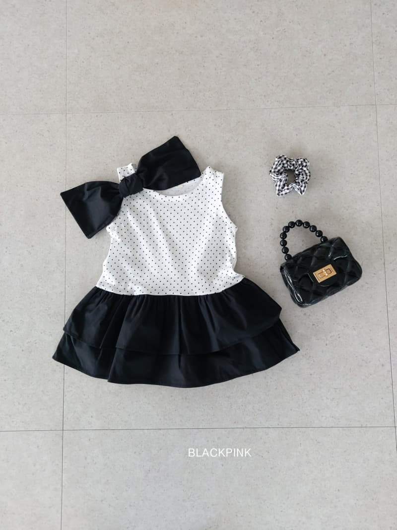 Black Pink - Korean Children Fashion - #Kfashion4kids - Dot Frill One-piece - 8