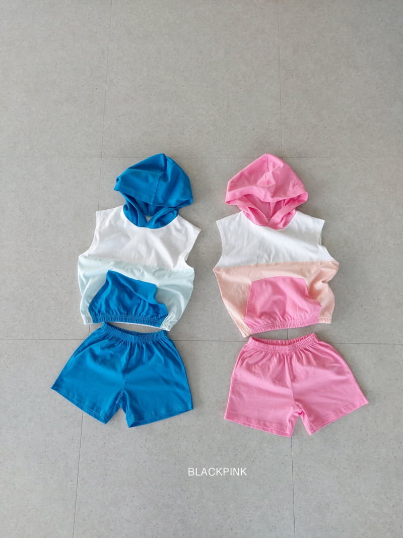 Black Pink - Korean Children Fashion - #childofig - Mogan Sleeveless Hoody Top Bottom Set - 3