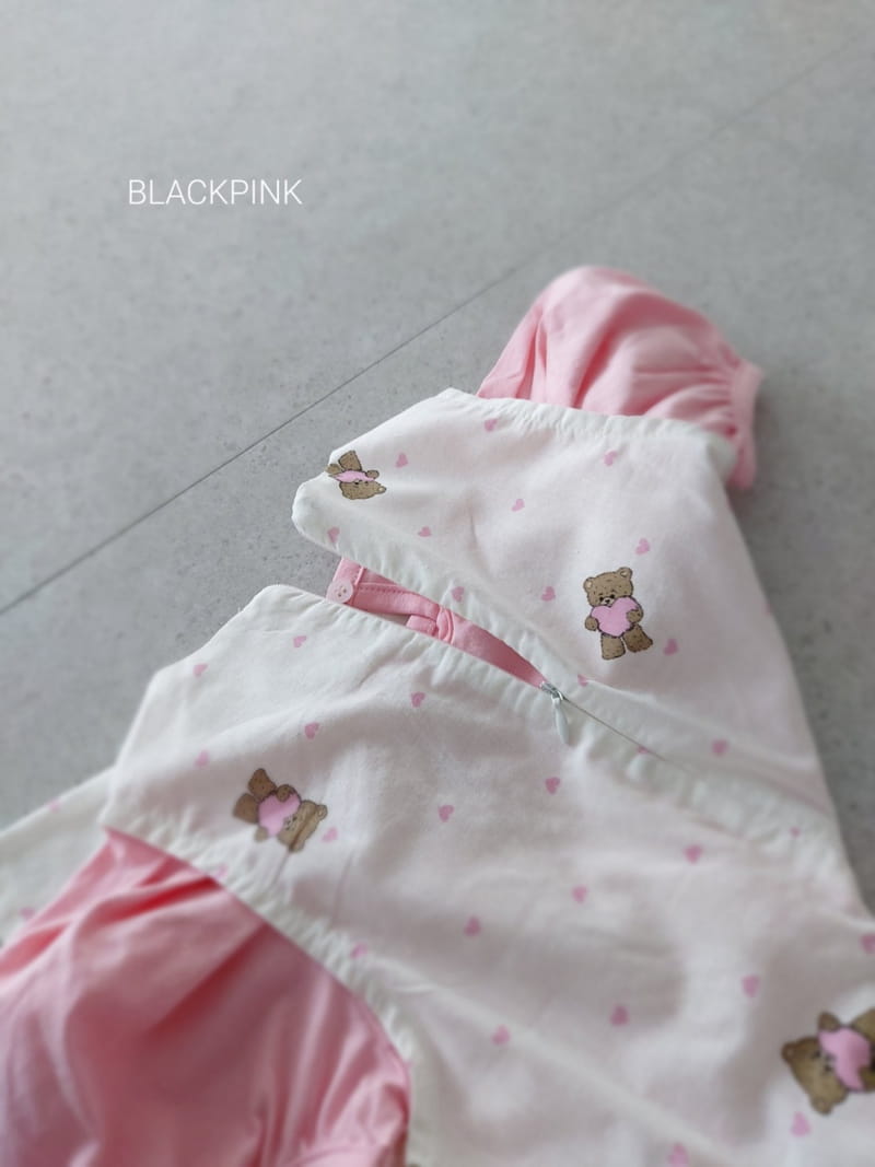 Black Pink - Korean Children Fashion - #childofig - Heart Bear One-piece - 9