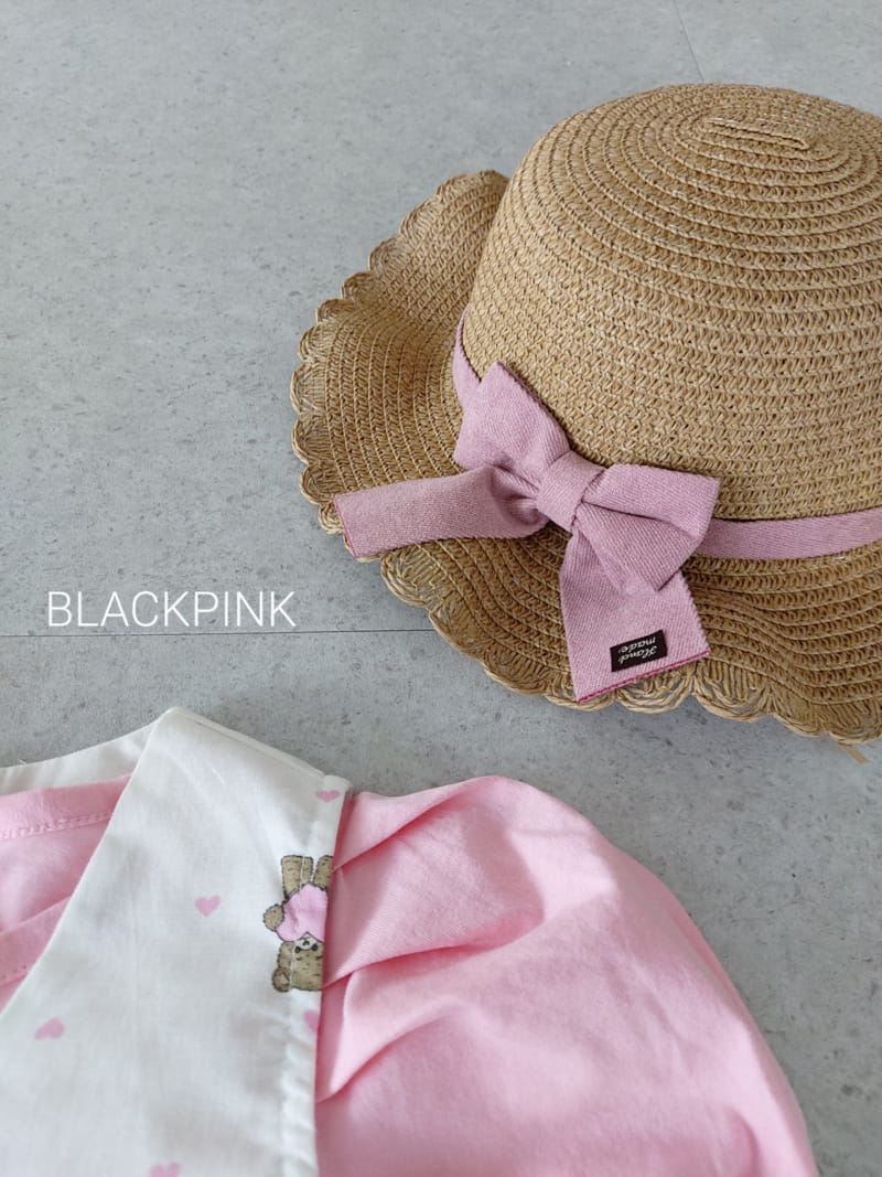 Black Pink - Korean Children Fashion - #childrensboutique - Heart Bear One-piece - 10