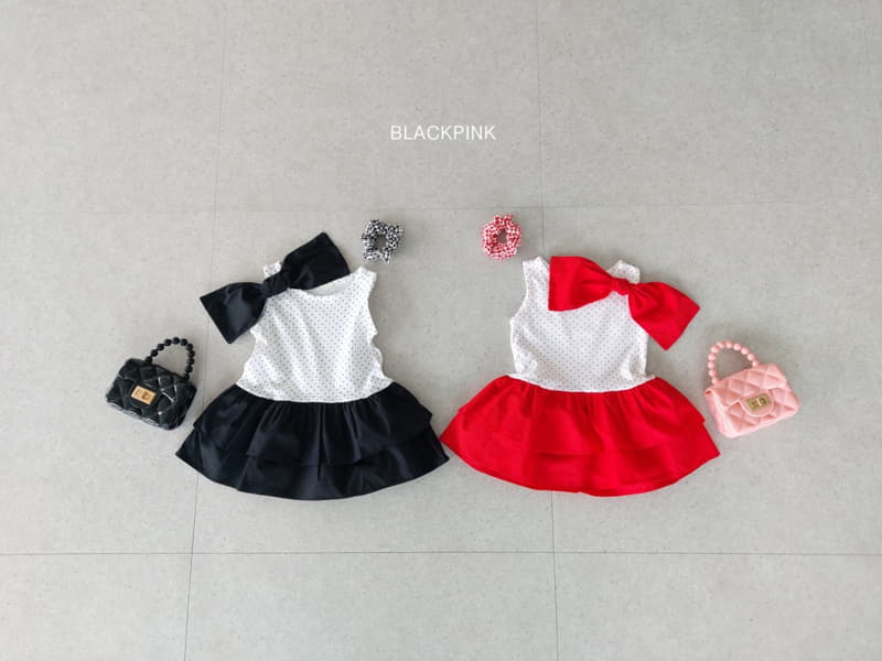 Black Pink - Korean Children Fashion - #designkidswear - Dot Frill One-piece - 2