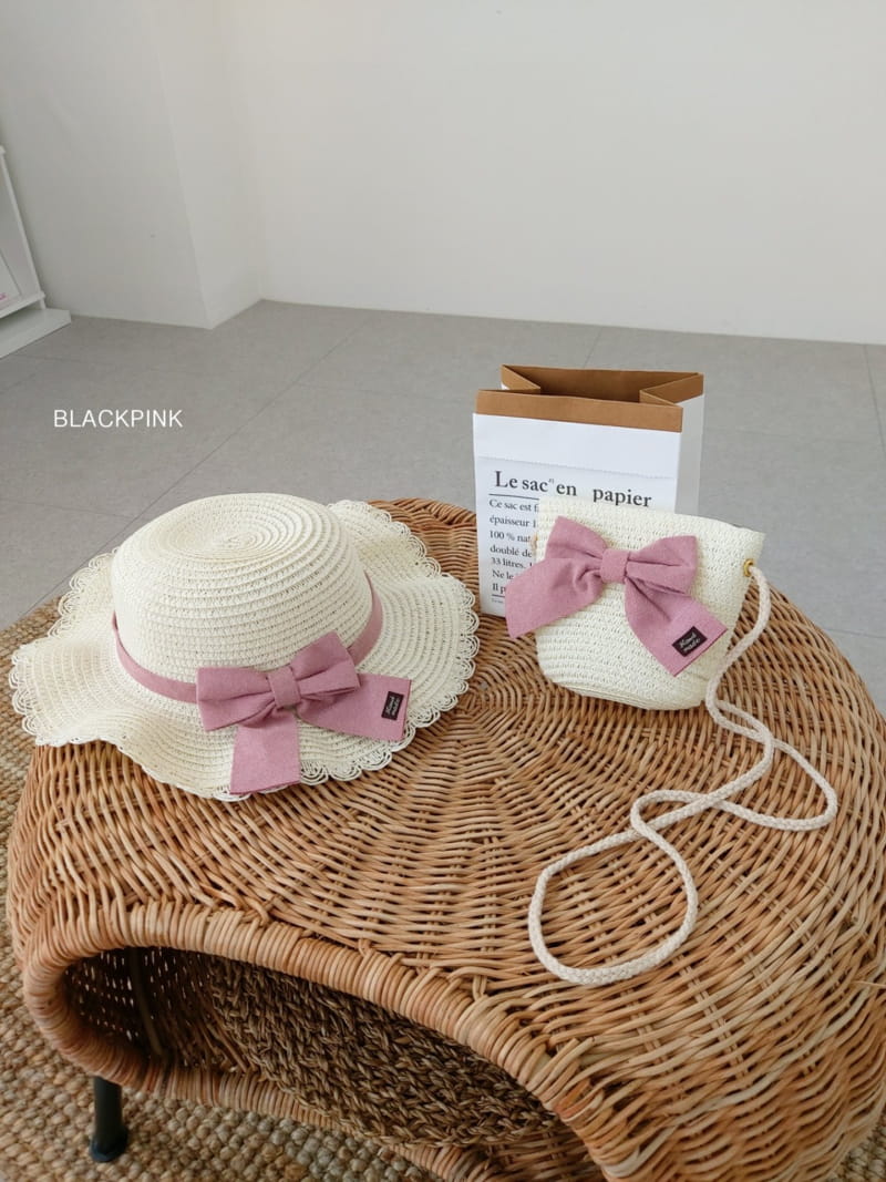 Black Pink - Korean Children Fashion - #discoveringself - Ribbon Hat Bag Set - 3