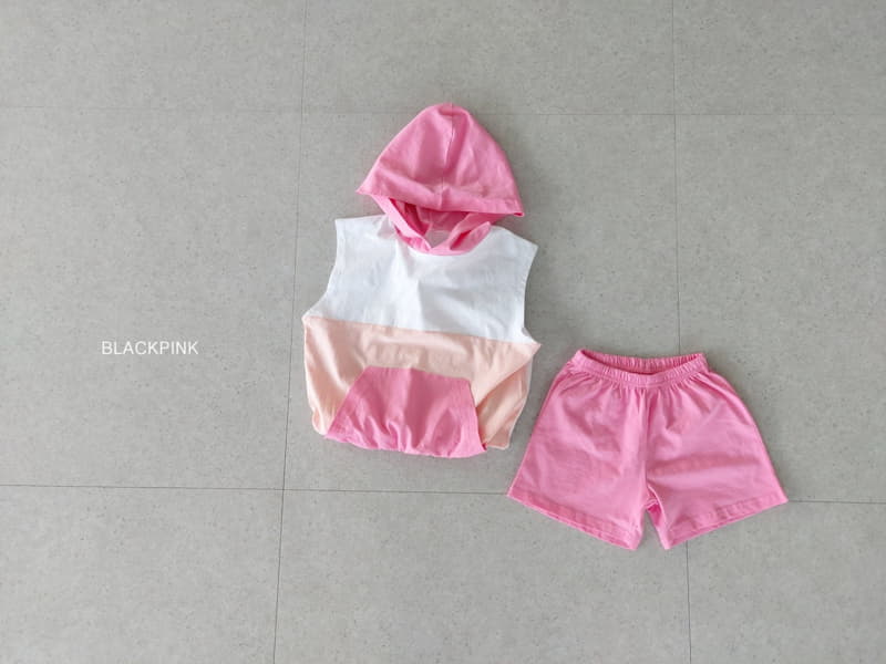 Black Pink - Korean Children Fashion - #fashionkids - Mogan Sleeveless Hoody Top Bottom Set - 7