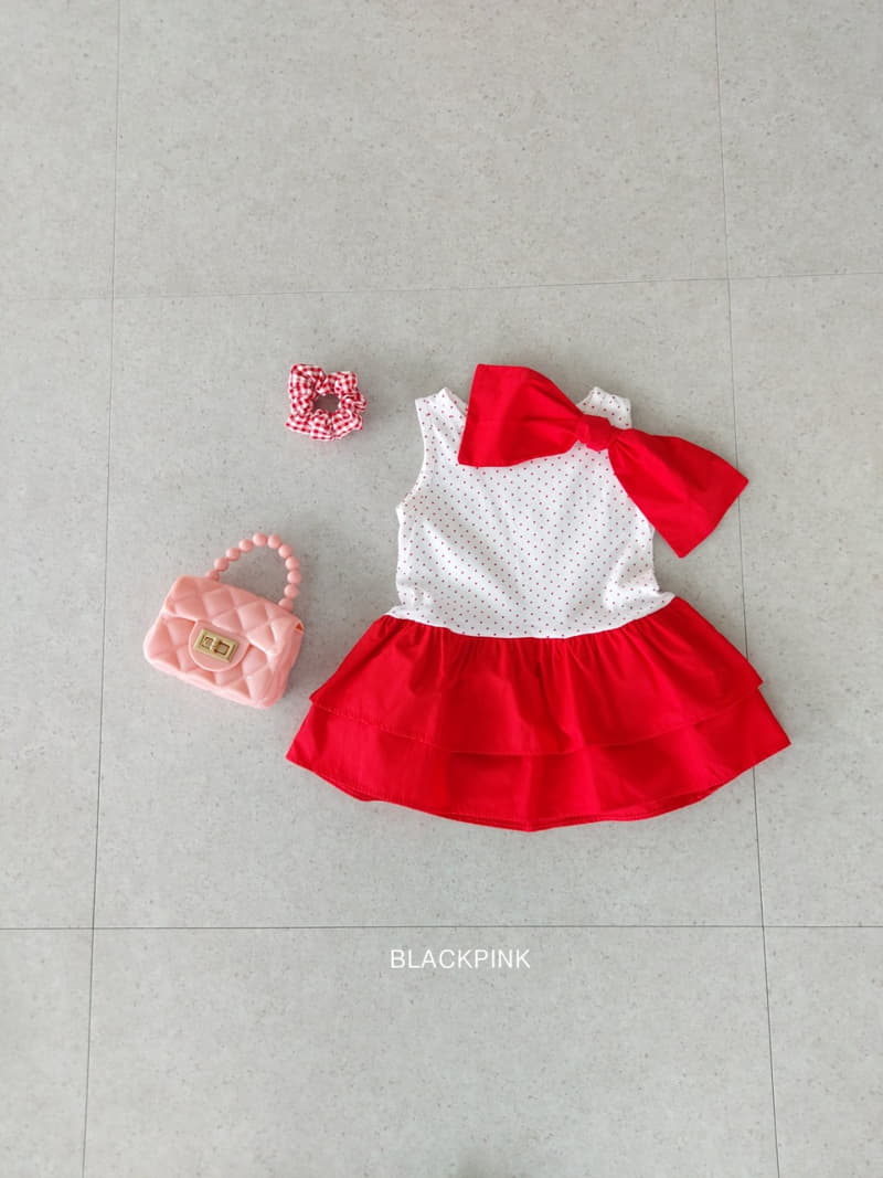 Black Pink - Korean Children Fashion - #discoveringself - Dot Frill One-piece - 4