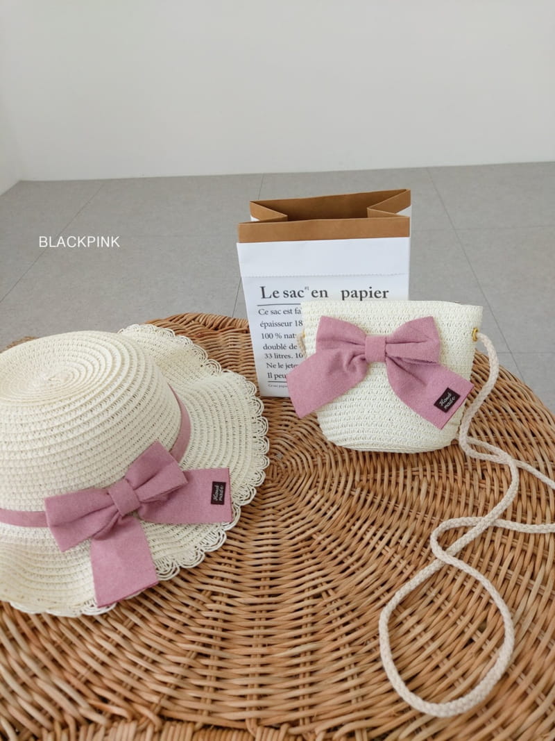 Black Pink - Korean Children Fashion - #discoveringself - Ribbon Hat Bag Set - 4