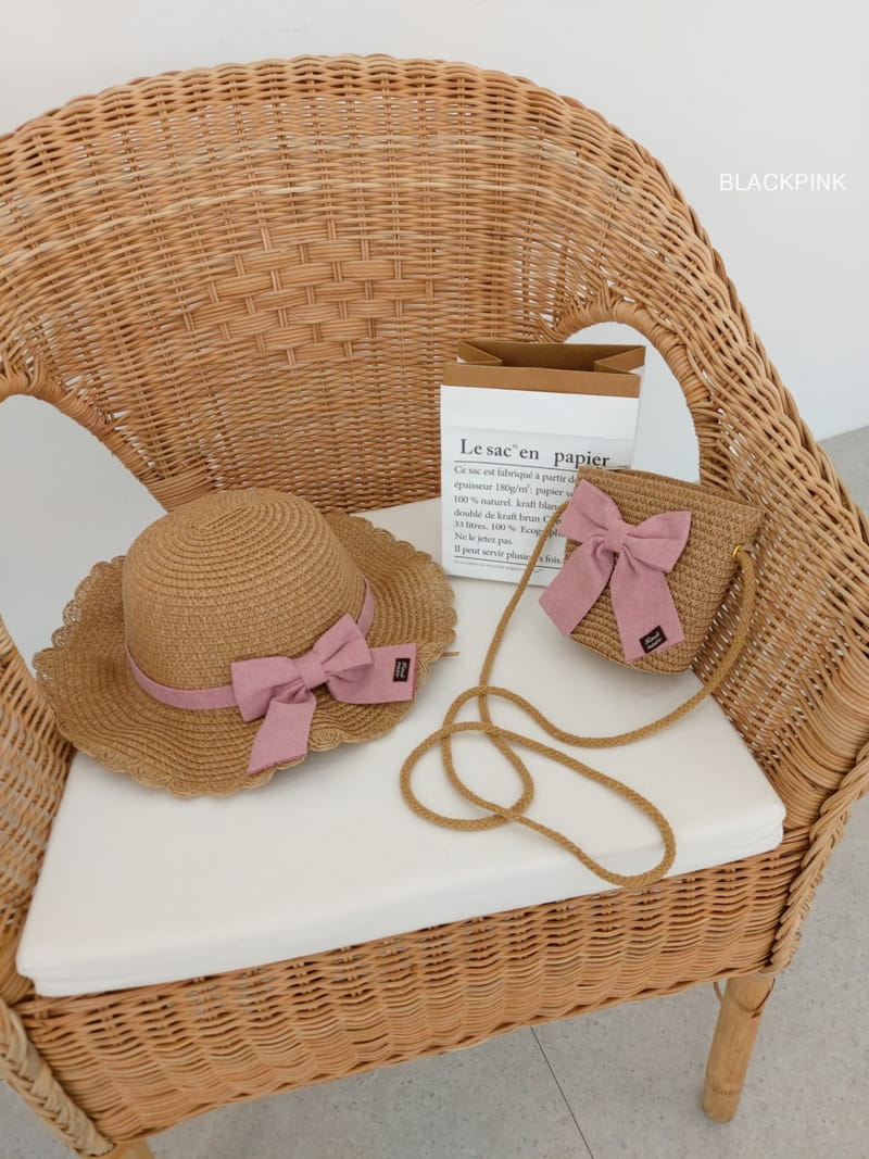 Black Pink - Korean Children Fashion - #kidzfashiontrend - Ribbon Hat Bag Set - 7