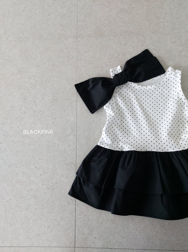 Black Pink - Korean Children Fashion - #littlefashionista - Dot Frill One-piece - 9