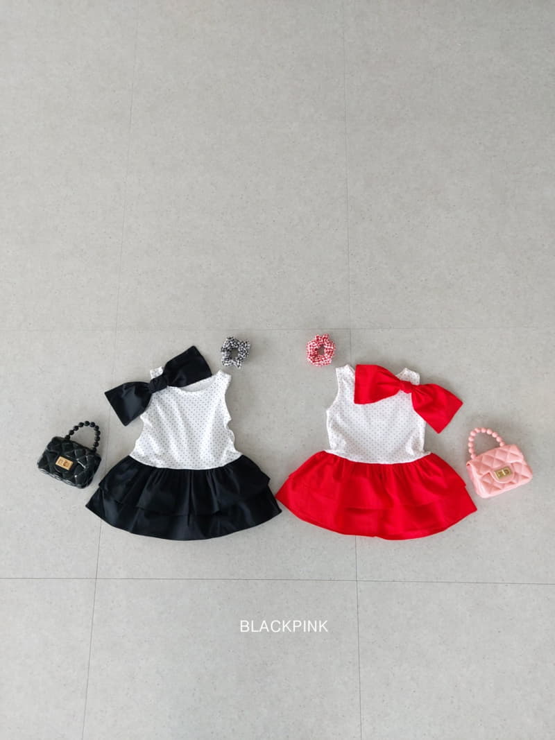 Black Pink - Korean Children Fashion - #minifashionista - Dot Frill One-piece - 11