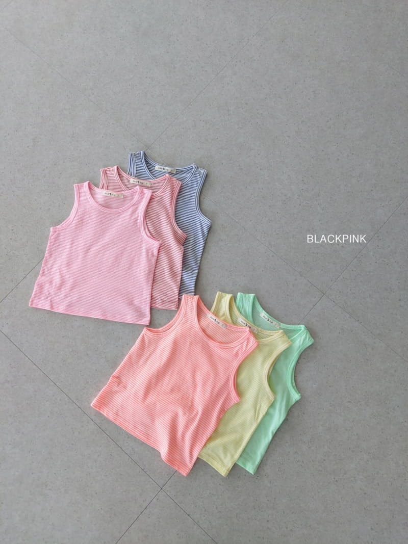 Black Pink - Korean Children Fashion - #magicofchildhood - Stripes Sleeveless - 4