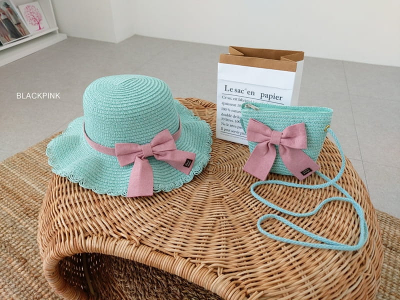 Black Pink - Korean Children Fashion - #prettylittlegirls - Ribbon Hat Bag Set - 12
