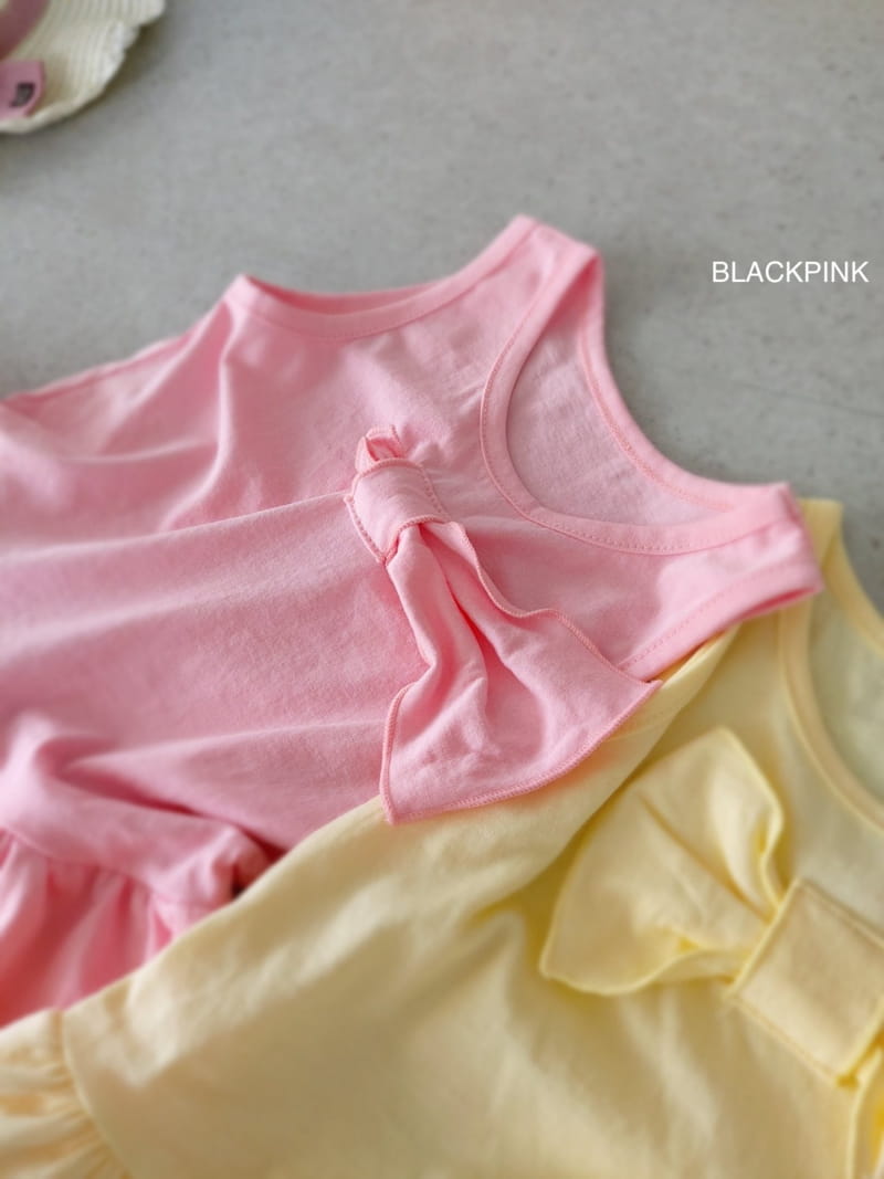 Black Pink - Korean Children Fashion - #toddlerclothing - Calira Ribbon Ribbon One-piece - 12