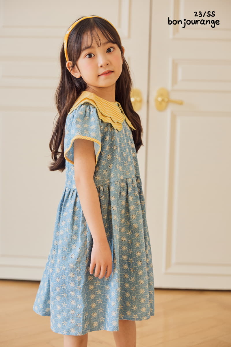 Bonjour Ange - Korean Children Fashion - #childrensboutique - Pure Embrodiery Denim One-piece