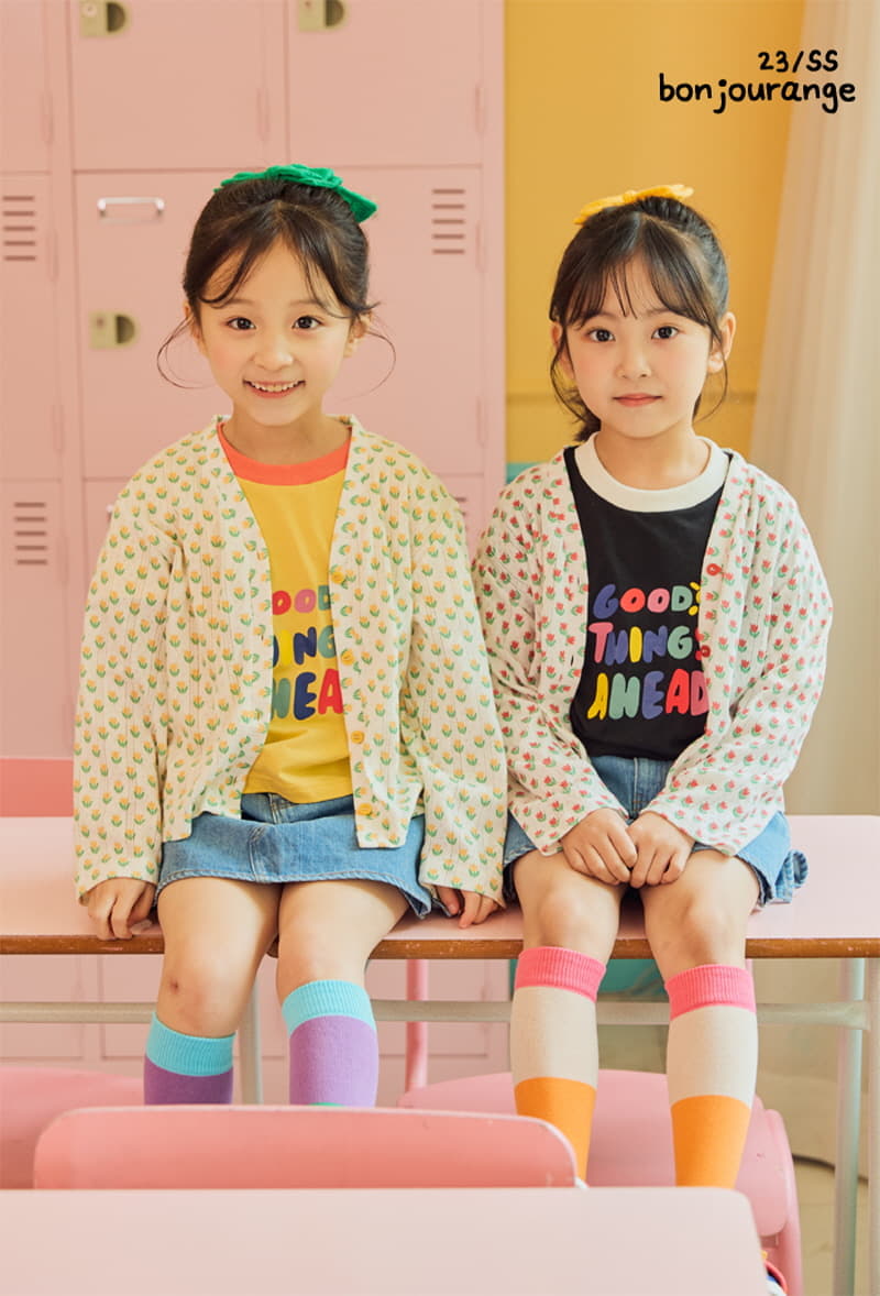 Bonjour Ange - Korean Children Fashion - #designkidswear - Tulip Scsi Summer Cardigan - 3