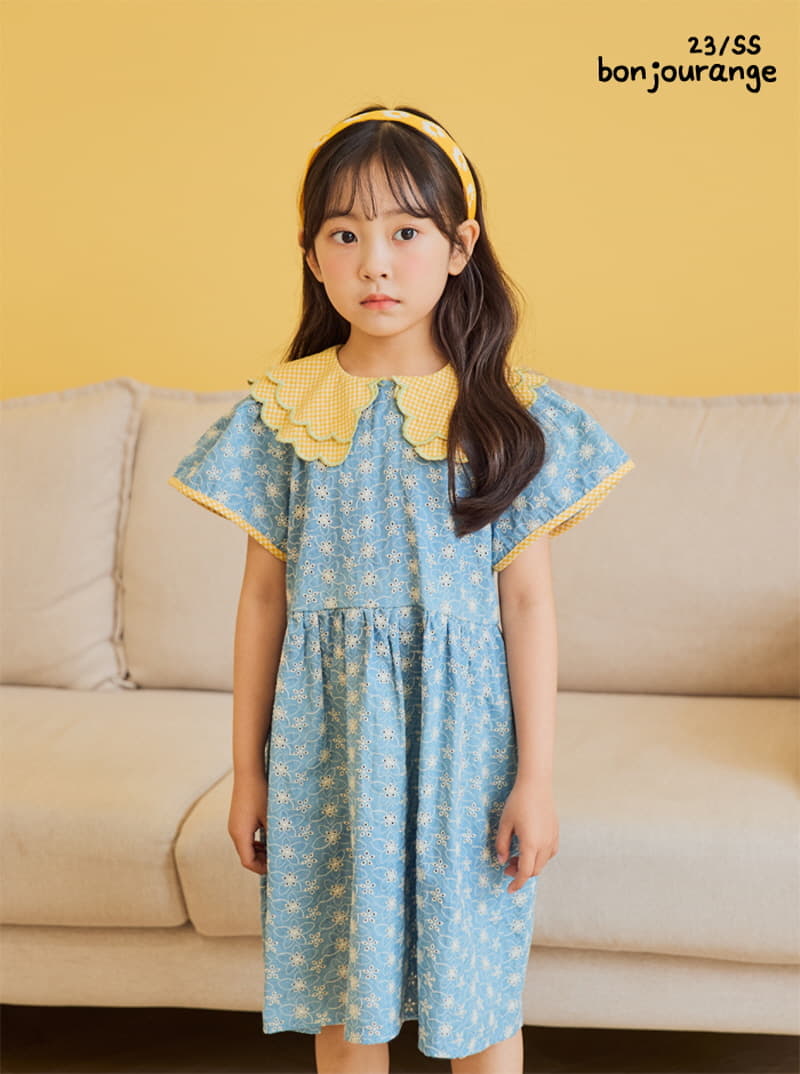 Bonjour Ange - Korean Children Fashion - #discoveringself - Pure Embrodiery Denim One-piece - 3