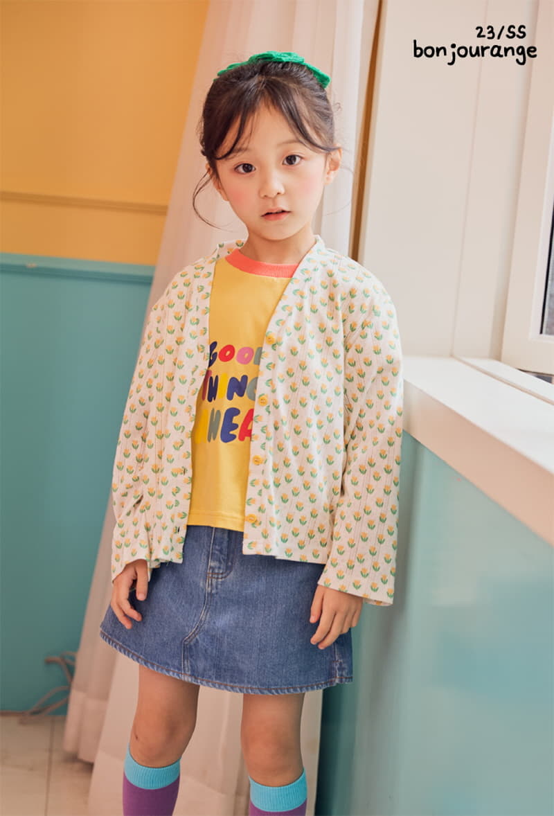 Bonjour Ange - Korean Children Fashion - #fashionkids - Tulip Scsi Summer Cardigan - 5