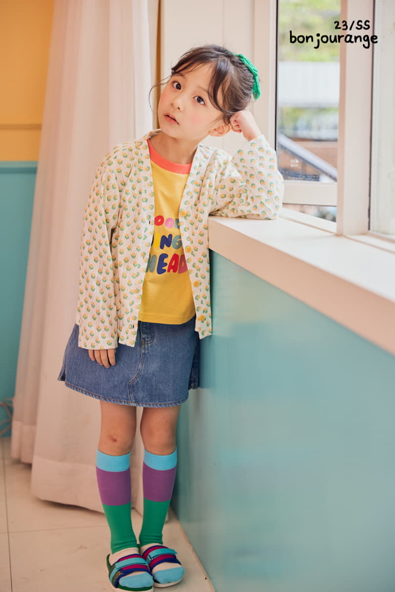 Bonjour Ange - Korean Children Fashion - #kidsshorts - Tulip Scsi Summer Cardigan - 6