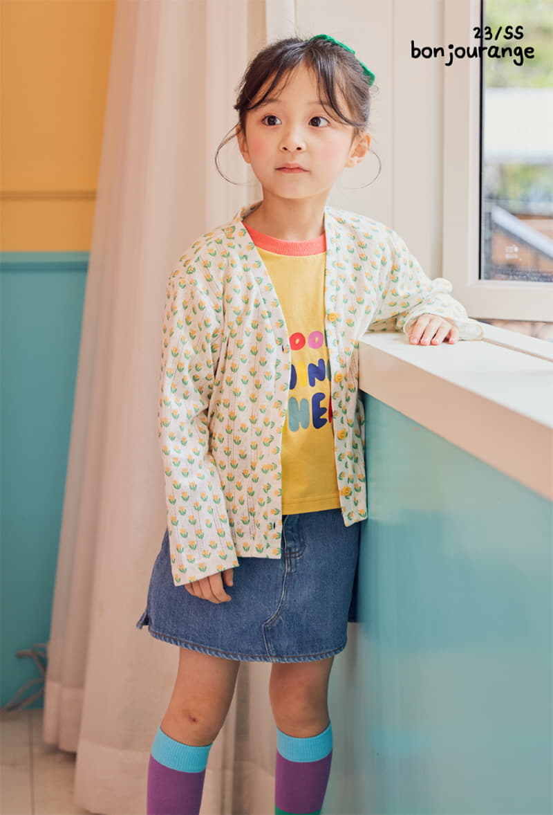 Bonjour Ange - Korean Children Fashion - #kidsstore - Tulip Scsi Summer Cardigan - 7